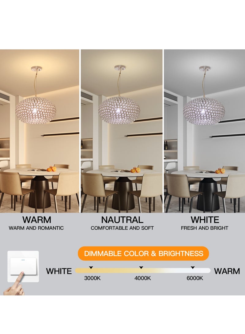 YATAI LIGHTING ثريا كريستالية على شكل دائري، ضوء معلق بتقنية التعتيم الثلاثي، إضاءة داخلية قابلة للتعديل في الارتفاع، تركيبات إضاءة للديكور، مناسبة للأسقف العالية لطاولة العشاء - Image 3