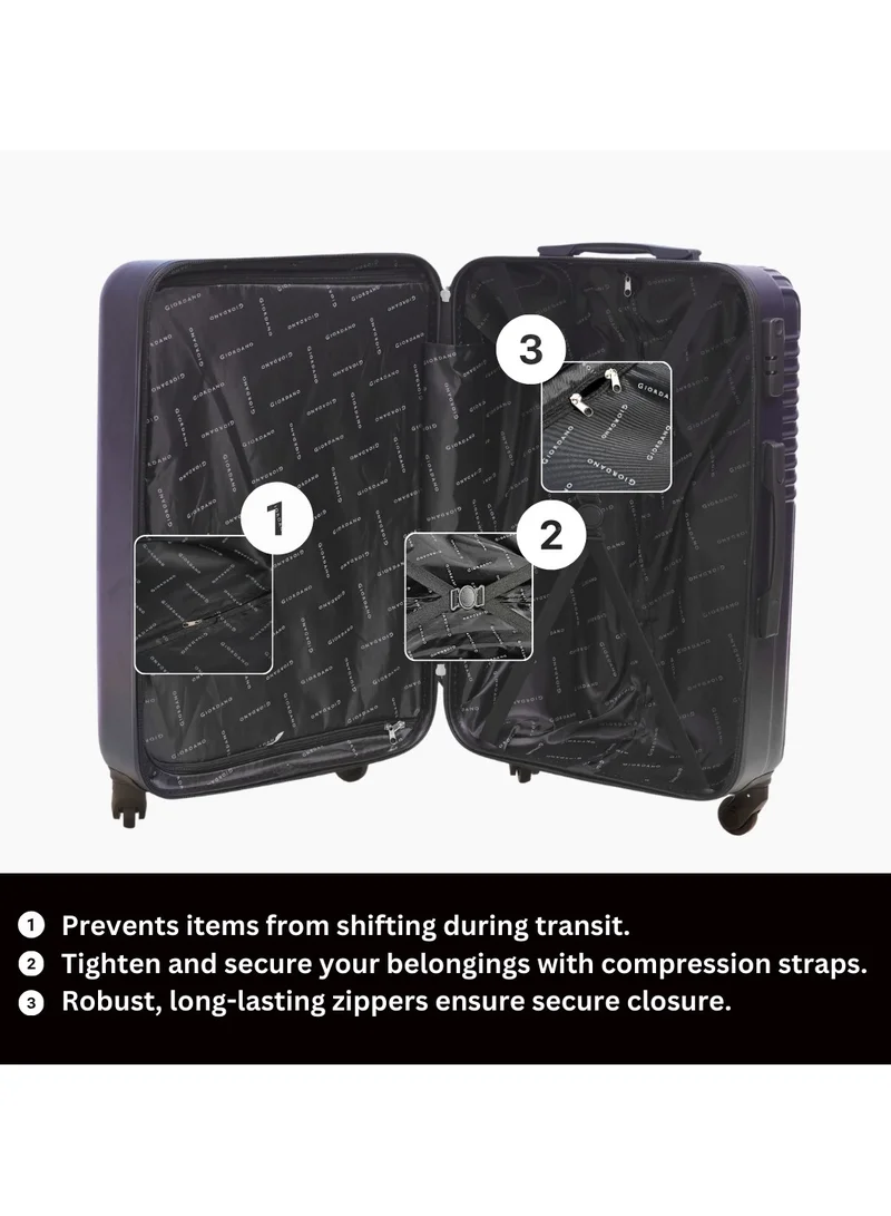 GIORDANO GIORDANO Logo Series Check-In Large Suitcase Navy Blue, ABS Hard Shell Lightweight Durable 4 Wheels Luggage Trolley Bag 28" With Secure 3 Digit Number Lock.