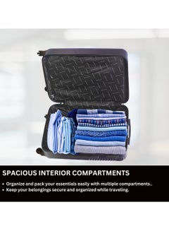 GIORDANO GIORDANO Logo Series Check-In Large Suitcase Navy Blue, ABS Hard Shell Lightweight Durable 4 Wheels Luggage Trolley Bag 28" With Secure 3 Digit Number Lock.  - Image 4