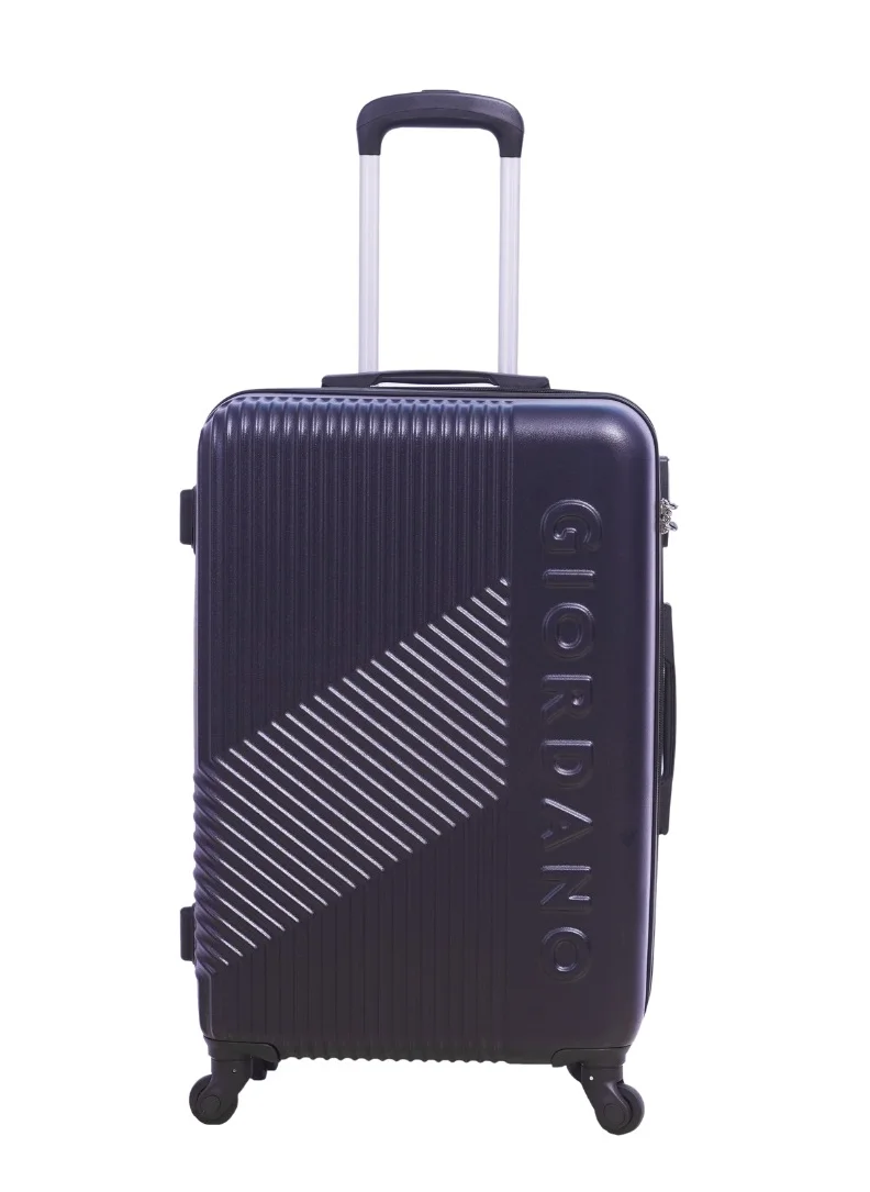 GIORDANO GIORDANO Logo Series Check-In Large Suitcase Navy Blue, ABS Hard Shell Lightweight Durable 4 Wheels Luggage Trolley Bag 28" With Secure 3 Digit Number Lock.