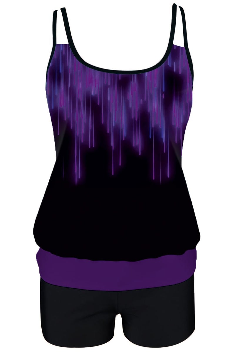 B2prity Tankini Swimsuit Tummy Control Blouson Two Piece Bathing Suit for Women Tank Top with High Waist Boy Shorts Swimwear - Image 5