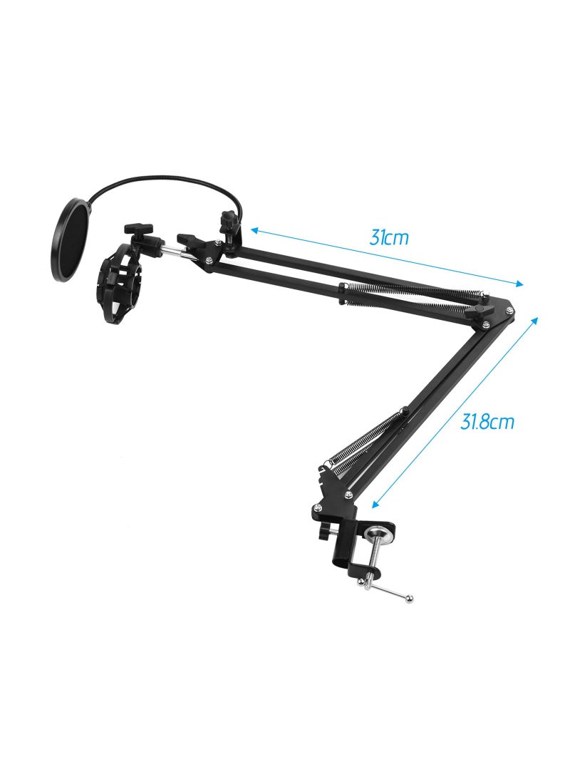Generic - Adjustable Foldable Microphone Stand with Shock Proof Holder - Image 1