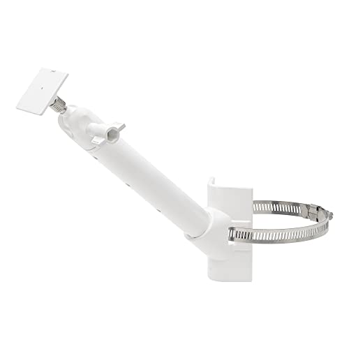 Holicfun Universal Solar Panel Pole Mount for Ring, Eufy, Arlo, Wyze, Reolink Solar Panels and More, No Drilling Required, Extended Mounting Arm, Multi-Angle Adjustable (White) - Image 1