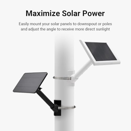 Holicfun Universal Solar Panel Pole Mount for Ring, Eufy, Arlo, Wyze, Reolink Solar Panels and More, No Drilling Required, Extended Mounting Arm, Multi-Angle Adjustable (White) - Image 2