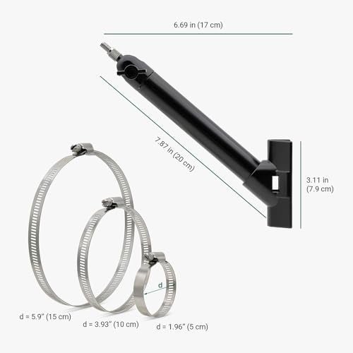Holicfun Universal Solar Panel Pole Mount for Ring, Eufy, Arlo, Wyze, Reolink Solar Panels and More, No Drilling Required, Extended Mounting Arm, Multi-Angle Adjustable (White) - Image 5