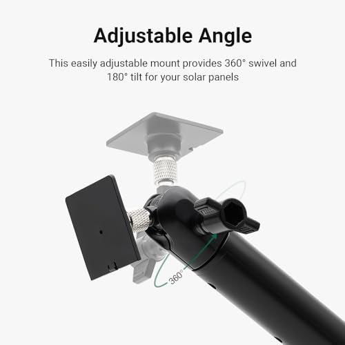 Holicfun Universal Solar Panel Pole Mount for Ring, Eufy, Arlo, Wyze, Reolink Solar Panels and More, No Drilling Required, Extended Mounting Arm, Multi-Angle Adjustable (White) - Image 4