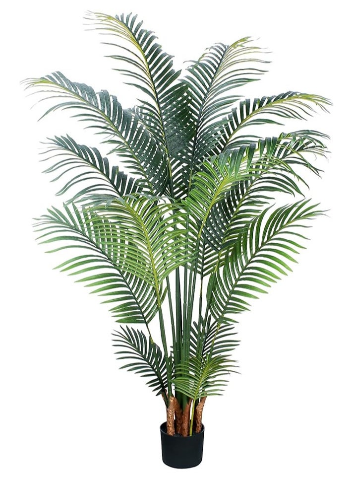 dida-cosmos Artificial Tropical Palm Plant - 5 Ft Artificial Tree with Plastic Pot for Office and Home Decor, Tall Faux Palm Plant for Indoors and Outdoors, Artificial Silk Palm Housewarming Gift 