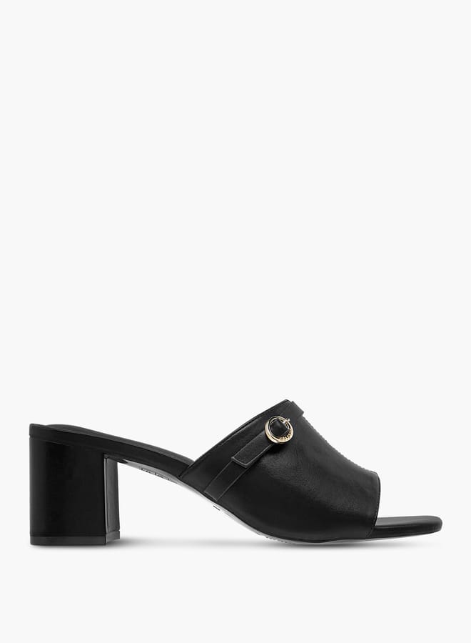 سيليست صنادل نسائية سهلة الارتداء بكعب عريض وزخرفة بإبزيم - Image 1