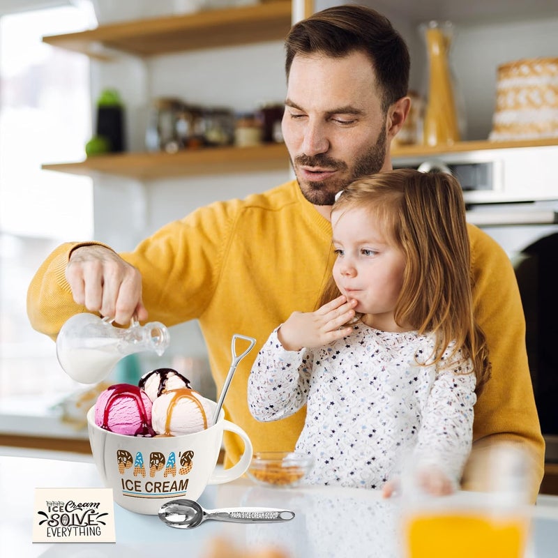Tom Boy Papa Fathers Day Gift Papa Gifts for Fathers Day Dad Ice Cream Bowl Set with Scoop Spoon Fathers Grandparents Day Gifts from Grandkids - Image 3