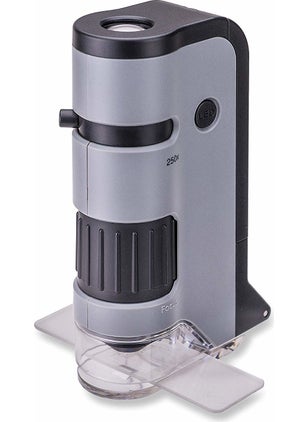 Carson Microflip 100 x 250X Pocket Microscope with LED and UV Light  - Image 1