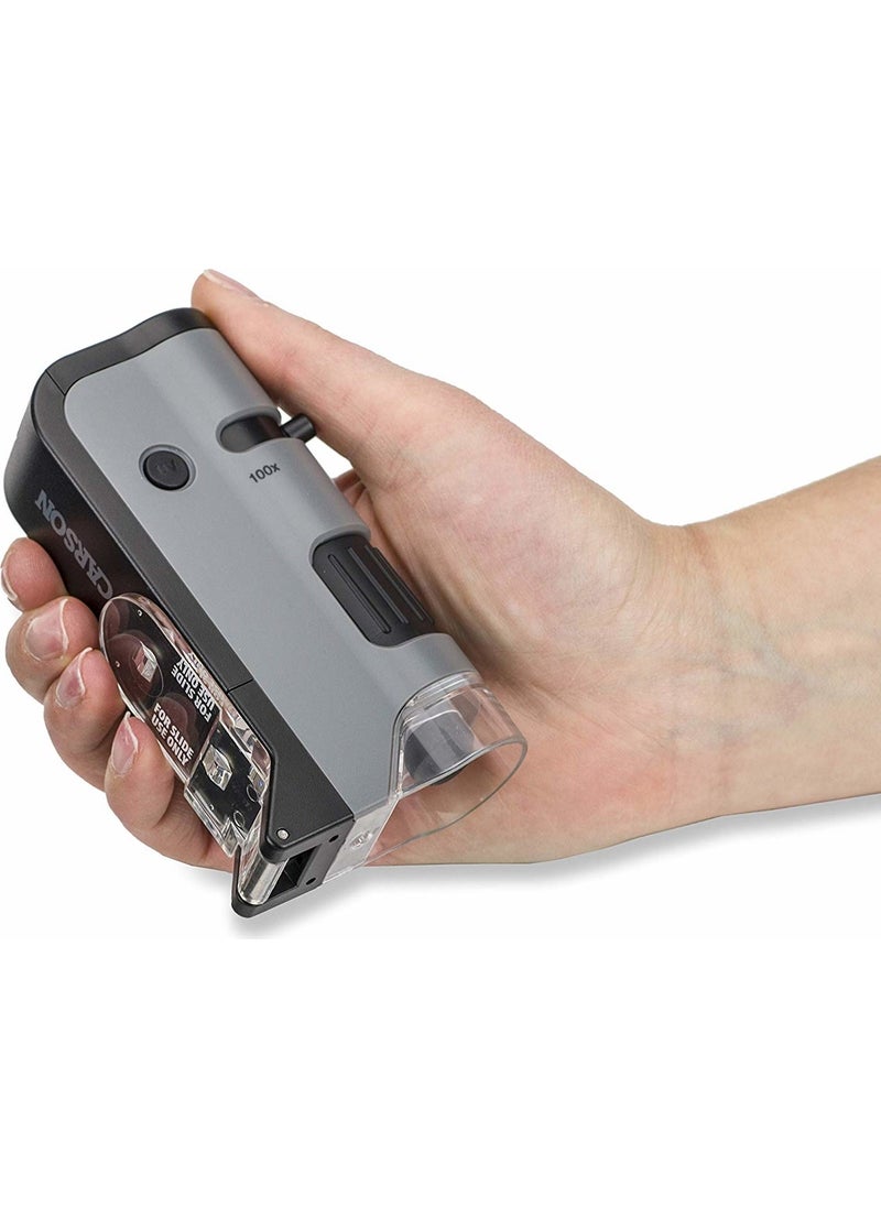 Carson Microflip 100 x 250X Pocket Microscope with LED and UV Light  - Image 3