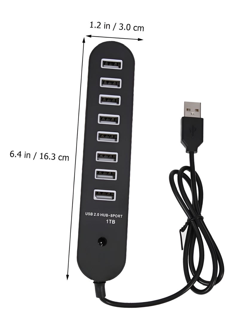 Generic - Skytech High-Speed USB 2.0 Hub - 8 Ports - Supports up to 1TB - With LED Indicators and Over-current Protection - Black - Image 1