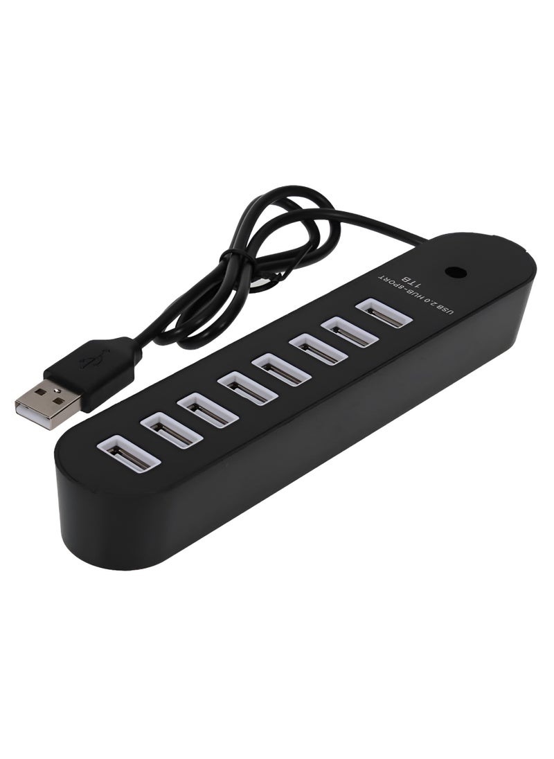 Generic - Skytech High-Speed USB 2.0 Hub - 8 Ports - Supports up to 1TB - With LED Indicators and Over-current Protection - Black - Image 1