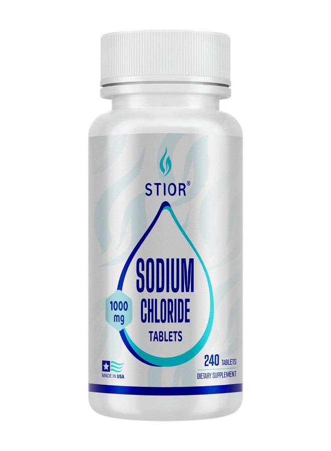 STIOR Pure Sodium Chloride Tablets 1000mg | 240 Count Salt Supplement | GMP Certified USA Facility, Third-Party Tested | Vegan, Non-GMO, Gluten Free, No Allergens & Artificial Additives - Image 1