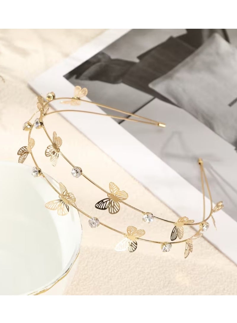 Golden Metal 2 Layerd Butterfly Headband - Image 5