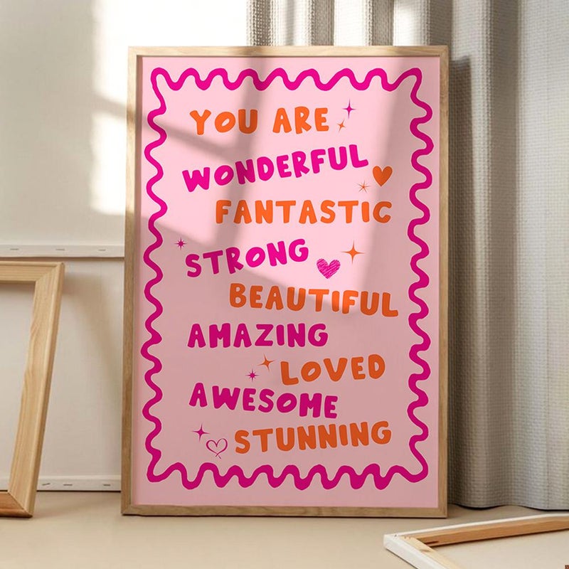 TNESSENTIAL You Are Wonderful Art Canvas Poster, Trendy Wall Art, Apartment Aesthetic Decor, Retro Home Decor, Printed Gift - Image 3