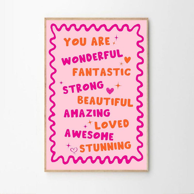 TNESSENTIAL You Are Wonderful Art Canvas Poster, Trendy Wall Art, Apartment Aesthetic Decor, Retro Home Decor, Printed Gift - Image 2
