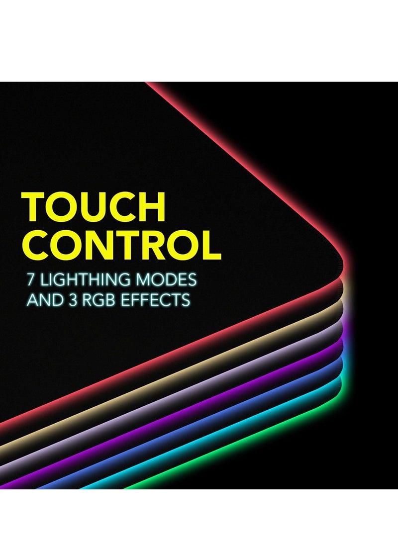 Excefore - Mouse Pad, Gaming Large Mouse Pads for Keyboard and Mouse Extended RGB Mouse Mat, 10 Lighting Modes, Waterproof, Non-Slip Rubber Base Mousepads for Desk Computer PC Laptop (31.4 X 12 Inch) - Image 1