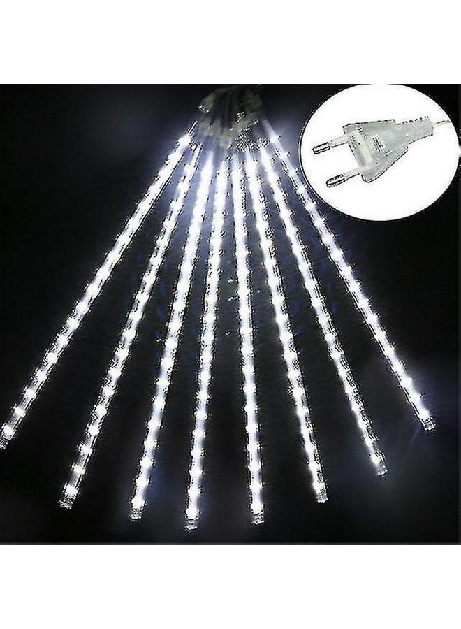 MIRADH Rain Drop Lights, LED Meteor Shower Lights 11.8 inch 8 Tubes 192leds, Icicle Falling Lights for Diwali Lights for Decoration for Home Xmas Tree Christmas Decoration Outdoor (Cool White) - Image 3