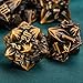 ARUOHHA DND Metal Dice Set Ancient Gold Leaf Design Polyhedral Dice with Box 7PCS D and D Dice RPG Role Playing Games D20 D12 D10 D8 D6 - Image 4