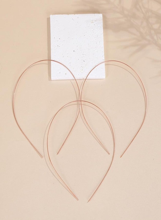 Elandy إيلاندي 50 قطعة من النحاس عرض 1.2 مم أشرطة رأس معدنية بسيطة رفيعة بالجملة لرباط الشعر سلك فارغ لأطر أشرطة الشعر لملحقات الشعر للرجال والنساء - Image 3