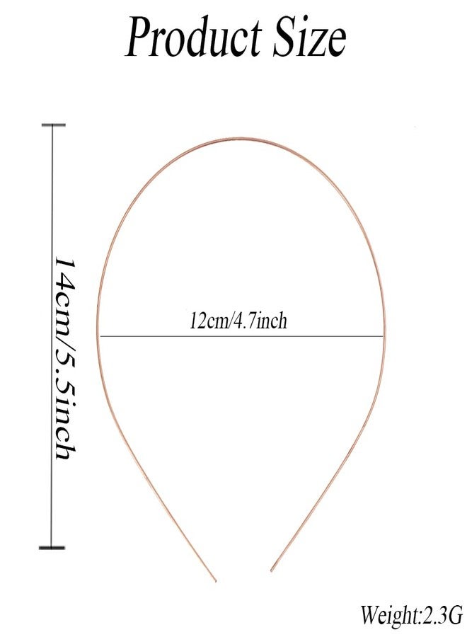 Elandy إيلاندي 50 قطعة من النحاس عرض 1.2 مم أشرطة رأس معدنية بسيطة رفيعة بالجملة لرباط الشعر سلك فارغ لأطر أشرطة الشعر لملحقات الشعر للرجال والنساء - Image 2