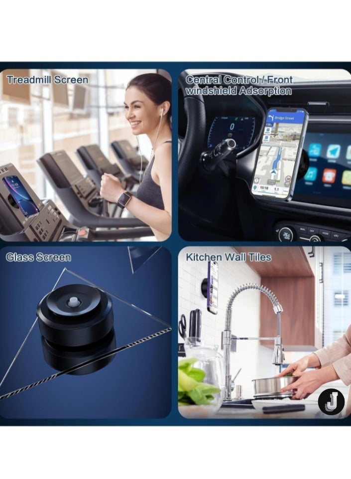 JAJEEK "New Magnetic Vacuum Suction Phone Holder – Hands-Free Magnetic Mount for Car, Gym, Mirror, and Smooth Surfaces (Black), with 360° Rotation for Optimal Viewing" - Image 5
