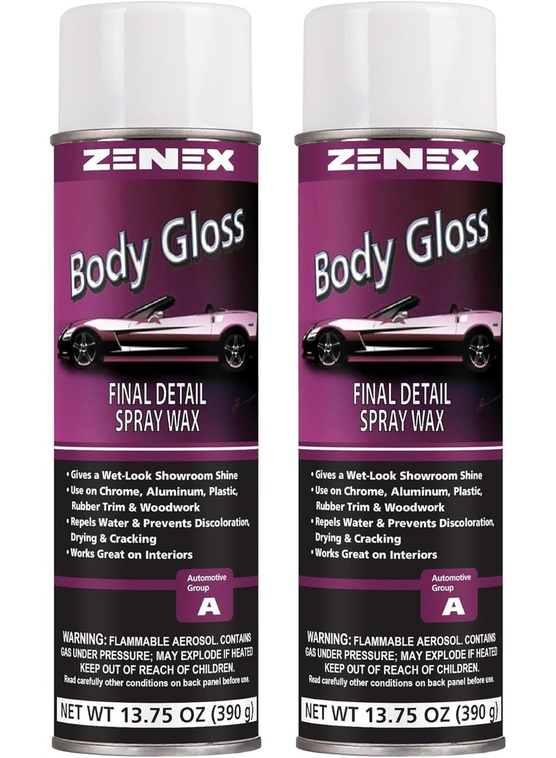 Zenex Zenex Body Gloss Final Detail Spray Wax - High Gloss Detail Car Cleaner & Wax | Wet-Look Showroom Shine | Safe For Interior & Exterior Surfaces | For Cars, Trucks, RVs, & More | 13.75 oz (2 Pack)  - Image 1