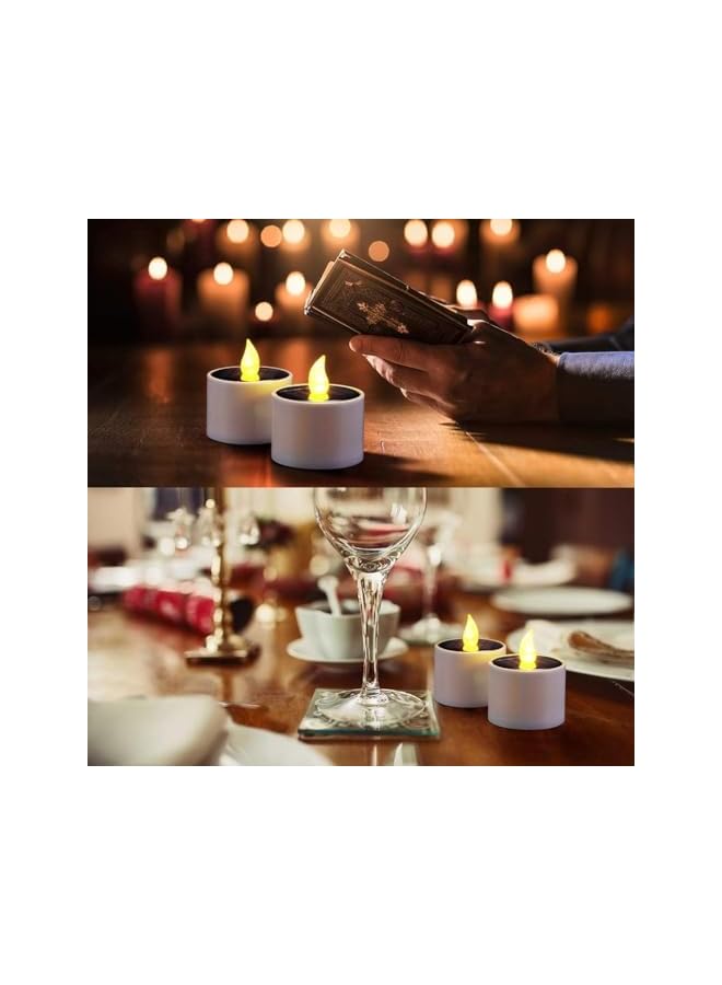 The Bros Solar Tea Lights, 6 PCS Waterproof Solar Power Tealights Outdoor, Flameless Flickering LED Tealight Candle With Dusk to Dawn Light Sensor, Reusable Candle Lights for Party - Image 5