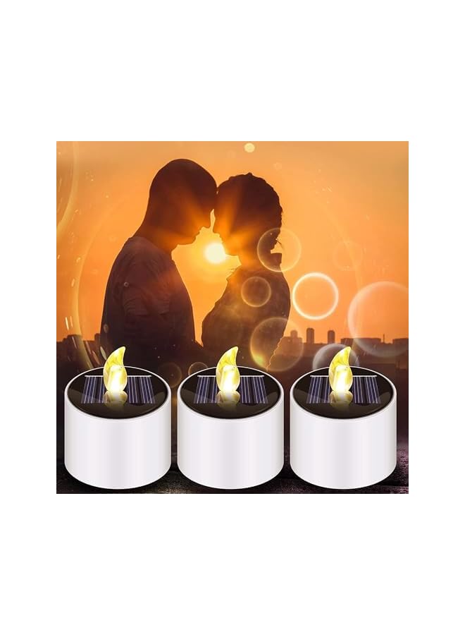 The Bros Solar Tea Lights, 6 PCS Waterproof Solar Power Tealights Outdoor, Flameless Flickering LED Tealight Candle With Dusk to Dawn Light Sensor, Reusable Candle Lights for Party - Image 4