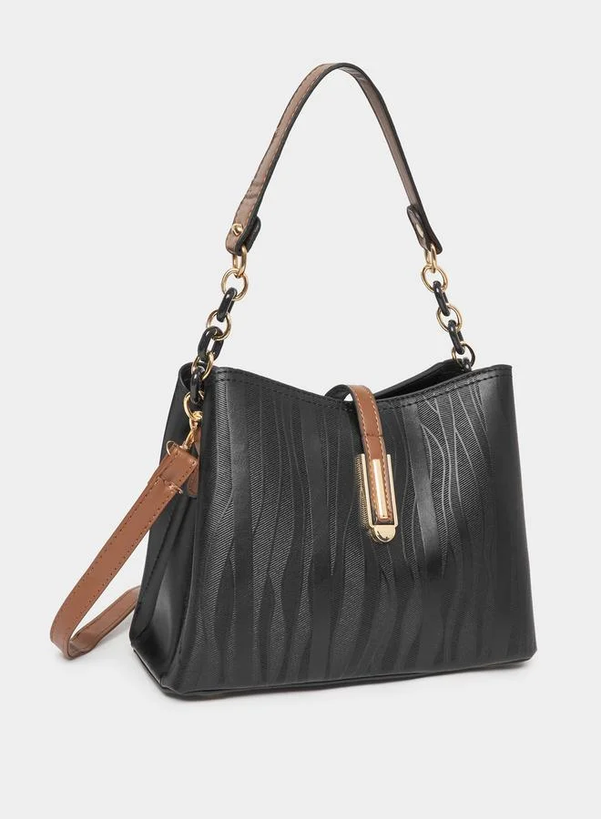 Styli Textured Tote Bag with Detachable Strap