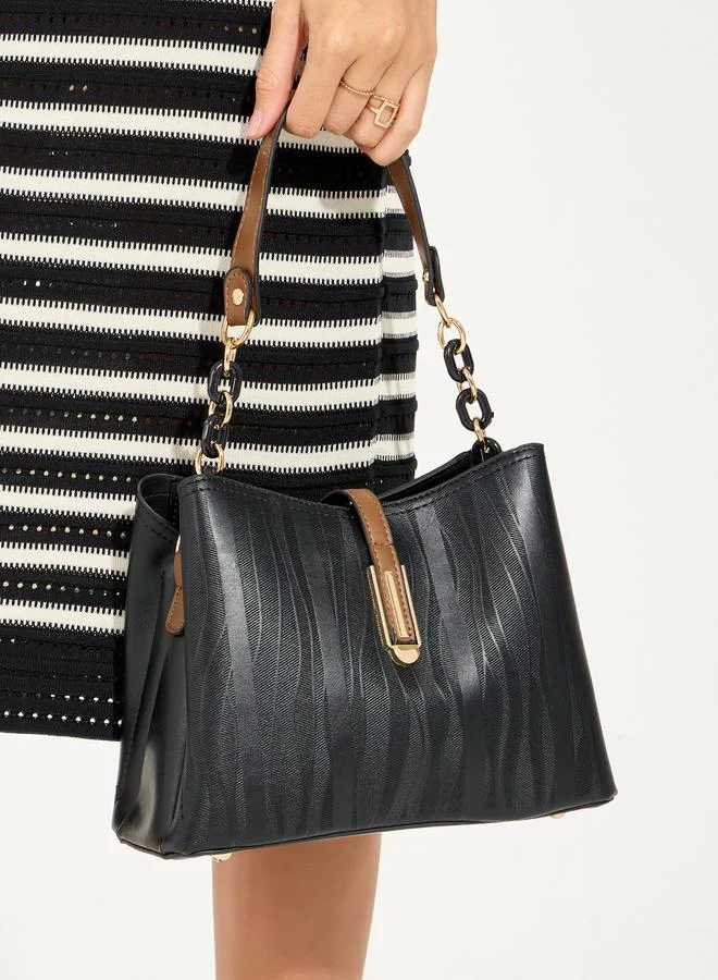 Styli Textured Tote Bag with Detachable Strap