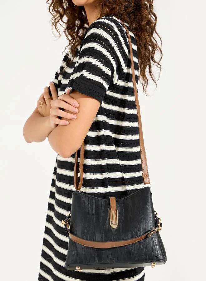 Styli Textured Tote Bag with Detachable Strap