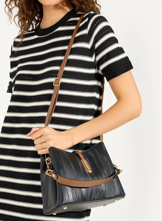 Styli Textured Tote Bag with Detachable Strap