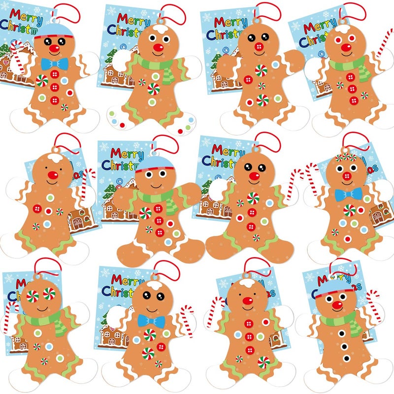 12 Gingerbread Man Craft Kit for Kids DIY Create Your Own Foam Gingerbread Man Ornament SelfAdhesive Sticker Sheets Fun Holiday Gifts