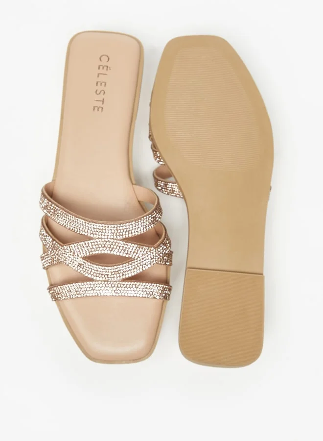 Celeste WomenS Embellished SlipOn Flat Sandals
