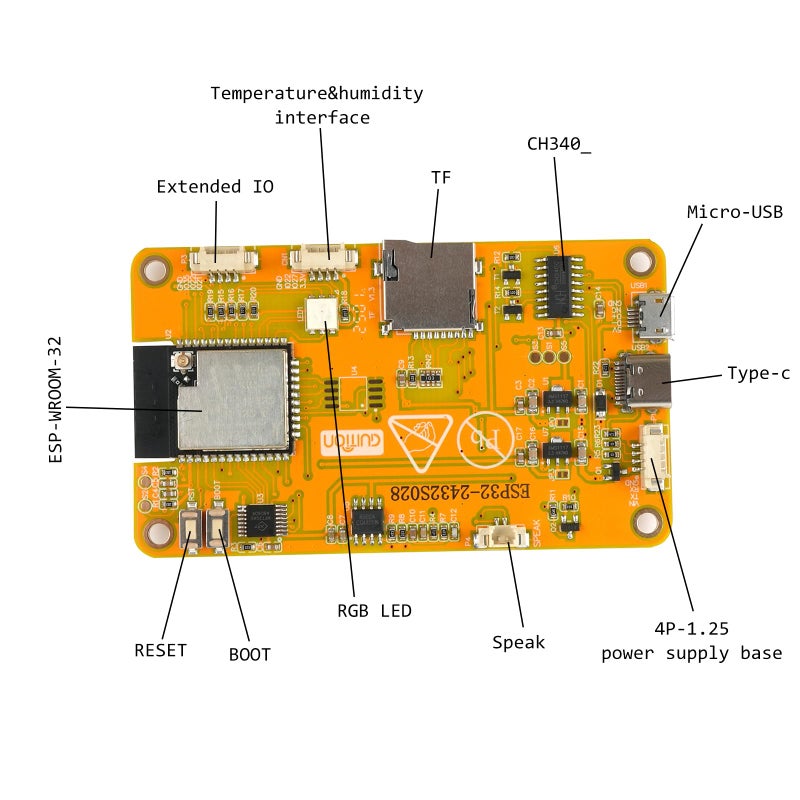 DIYmall 2.8'' ESP32 Module ESP32-2432S028R WiFi+BT Dual-core 240X320 Smart Display Screen LCD TFT Module ILI9341 Driver for Arduino IoT - Image 2