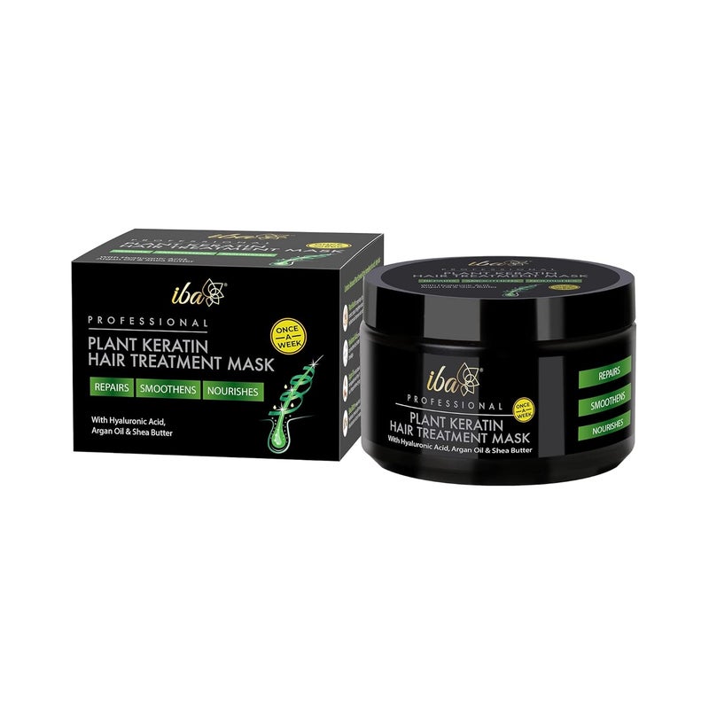 Iba Professional Plant Keratin Hair Treatment Mask with Hyaluronic Acid Argan Oil Shea Butter Suitable For all type of Hairs Halal Certified Vegan 200ml - Image 1