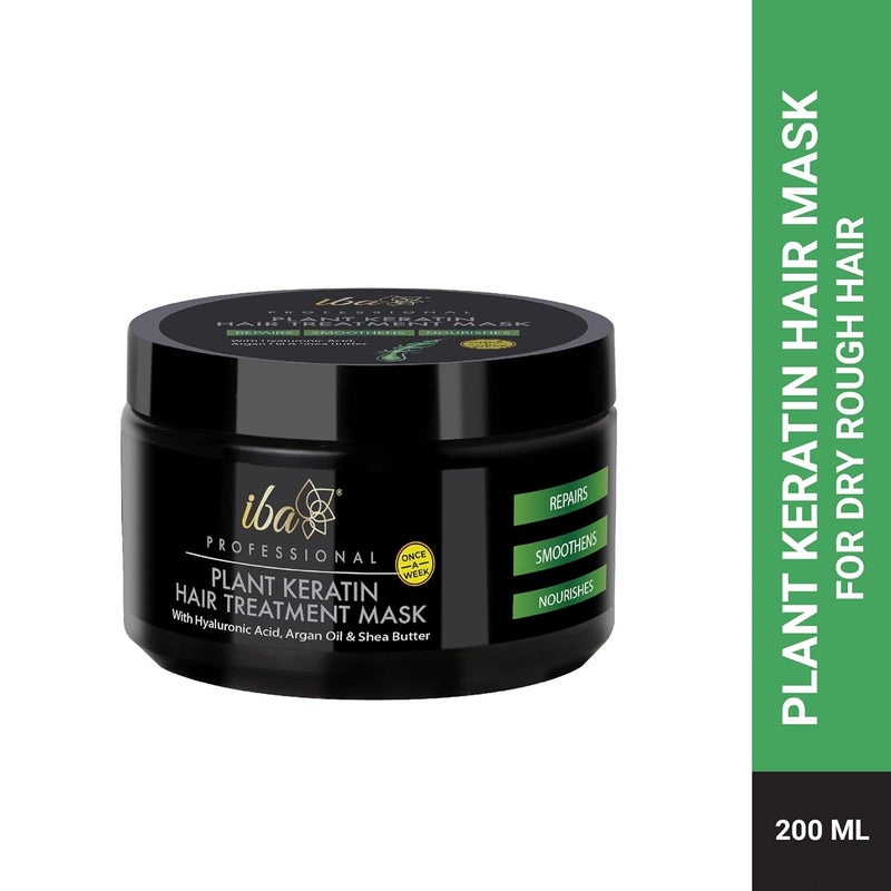 Iba Professional Plant Keratin Hair Treatment Mask with Hyaluronic Acid Argan Oil Shea Butter Suitable For all type of Hairs Halal Certified Vegan 200ml - Image 2