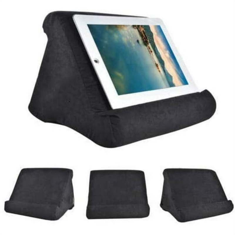 Tablet Holder: Adjustable 3-Angle, Premium Soft Linen & Cotton Flannel Cover - Lightweight Portable, Stable Sponge-Filled Cushion - Device Stand for Home, Bed, Sofa, Car & Entertainment Use - Image 3