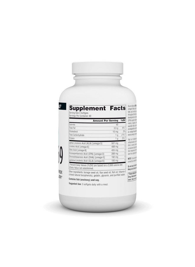 Source Naturals Omega 3-6-9, Essential Fatty Acid Complex for Heart and Brain Health* - 120 Softgels - Image 2