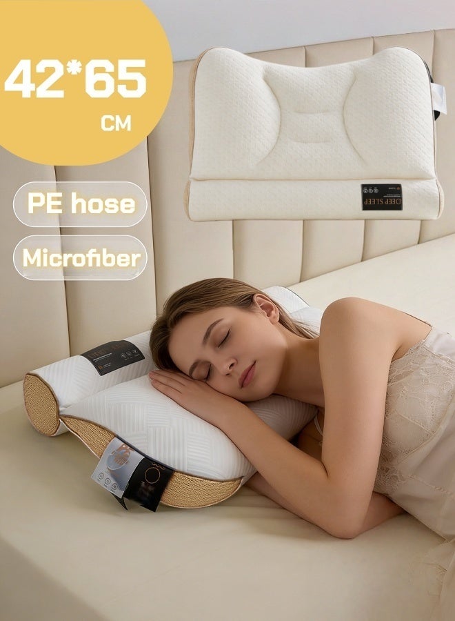 Mishilei Cervical Support Comfort Pillow Ergonomic Orthopedic Neck Pillow with Adjustable 2-in-1 Design, Slow Rebound PE Hose for Side, Back, and Stomach Sleepers, Orthopedic Contoured Neck Support for Side Sleeper - Image 1