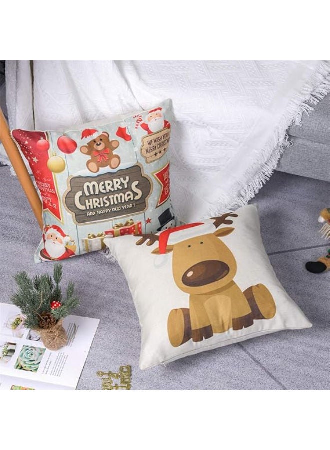Set of 4 Christmas Pillow Covers - 18 x 18 Inches - Image 4