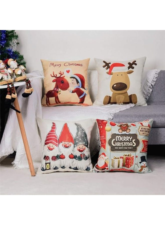 Set of 4 Christmas Pillow Covers - 18 x 18 Inches - Image 2