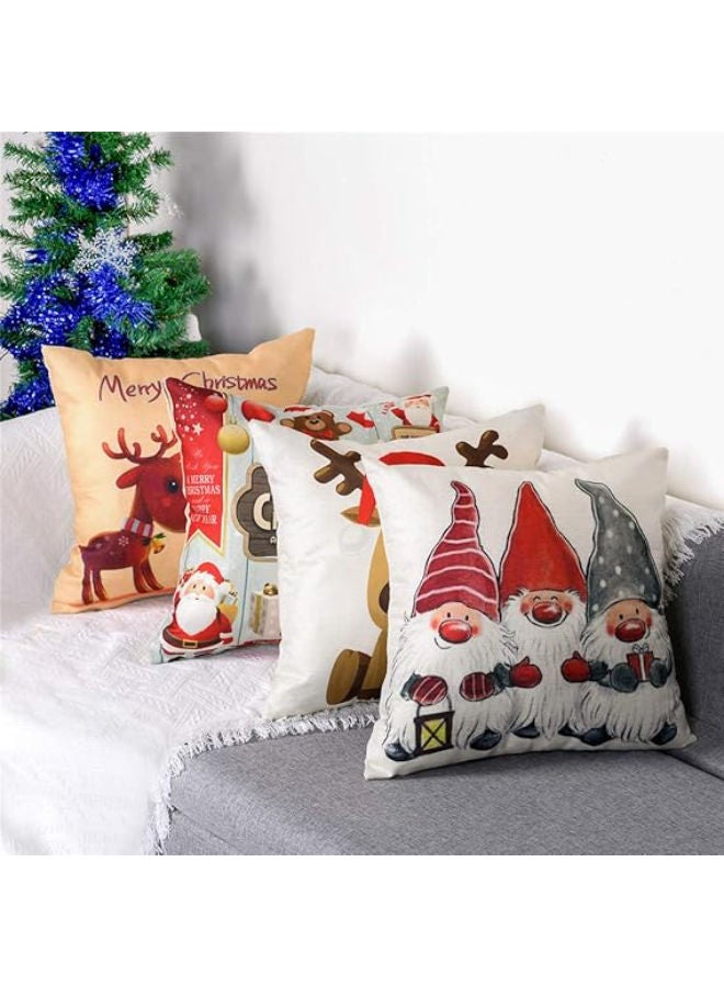 Set of 4 Christmas Pillow Covers - 18 x 18 Inches - Image 3