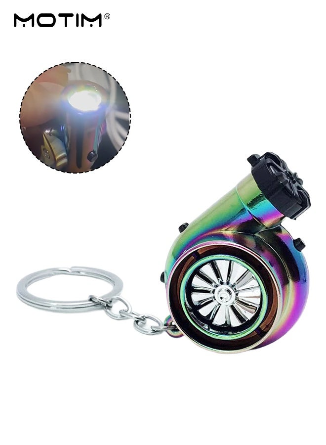 موتيم سلسلة مفاتيح LED توربو، شكل فريد، صوت وضوء LED، تعمل بالبطارية، سلسلة مفاتيح كهربائية معدنية كهربائية كهربائية لمفتاح السيارة، زينة السيارة هدايا مثالية - Image 1