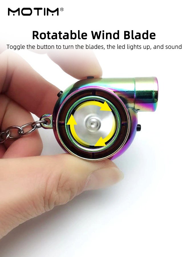 موتيم سلسلة مفاتيح LED توربو، شكل فريد، صوت وضوء LED، تعمل بالبطارية، سلسلة مفاتيح كهربائية معدنية كهربائية كهربائية لمفتاح السيارة، زينة السيارة هدايا مثالية - Image 3