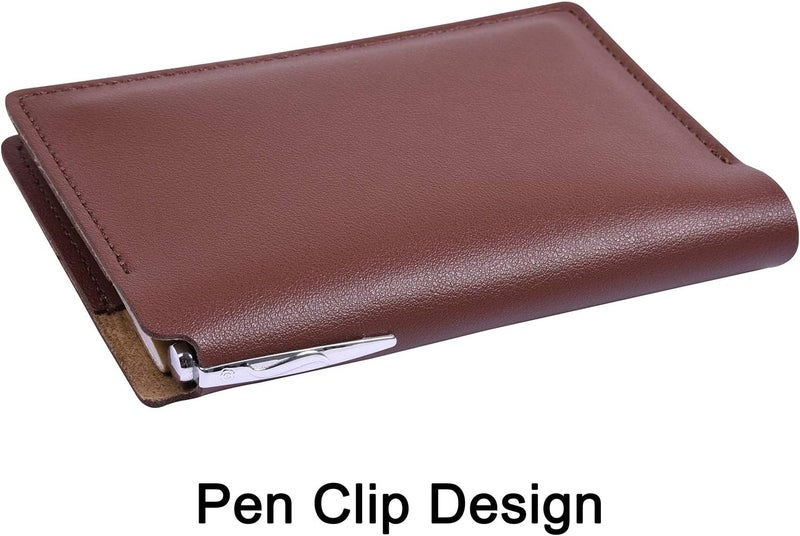 Wisdompro Journal Cover, 2 Pack PU Leather Notebook Cover for Field Notes, or Other 3.5" x 5.5" Pocket Notebooks - Brown - Image 4