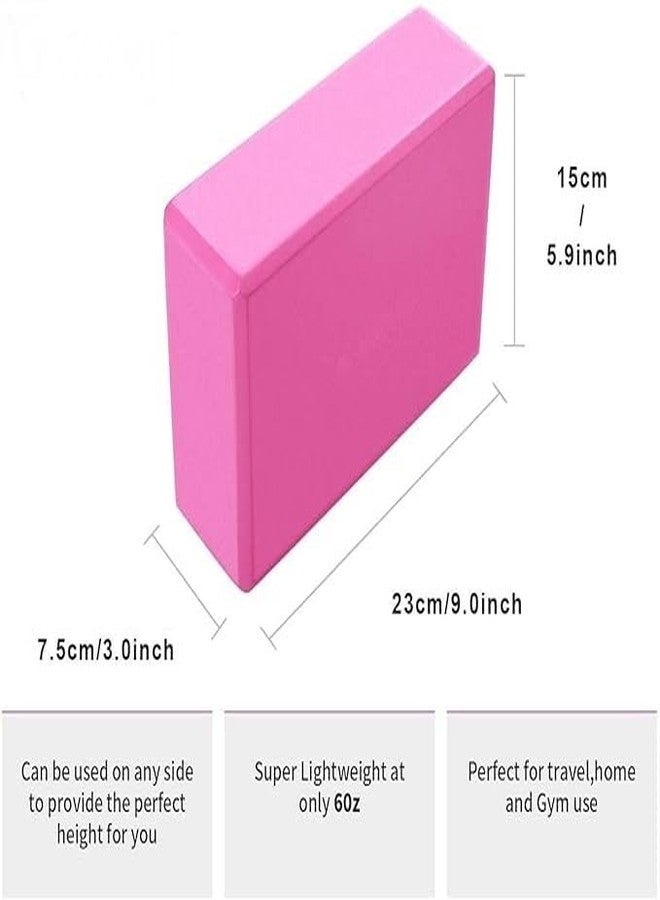 First Choice مكعب يوغا من إسفنج EVA عالي الكثافة من FIRST CHOICE للقوة والتوازن والمرونة، مقاوم للروائح، حجم عادي (3 × 6 × 9 بوصات، مجموعة من قطعة واحدة، وردي) - Image 3