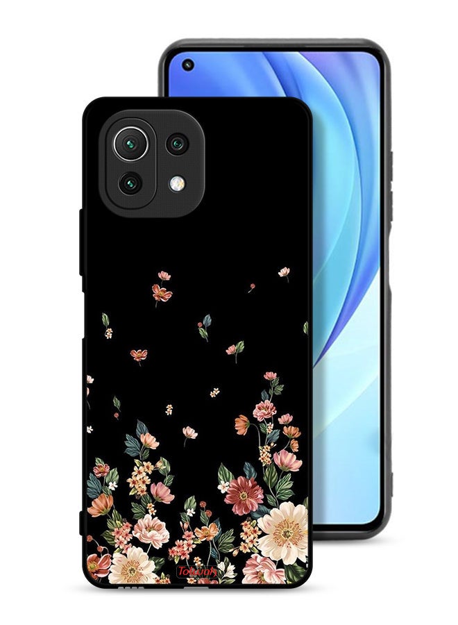 Tolwak غطاء واقي لهاتف Xiaomi Mi 11 Lite 5G مزين بزهور صغيرة في الأسفل - Image 1